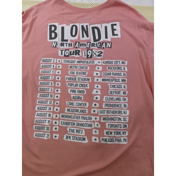 Blondie 1982 North American Tour T-Shirt XXL Pink Concert Tee Retro Band Merch - Picture 3 of 9